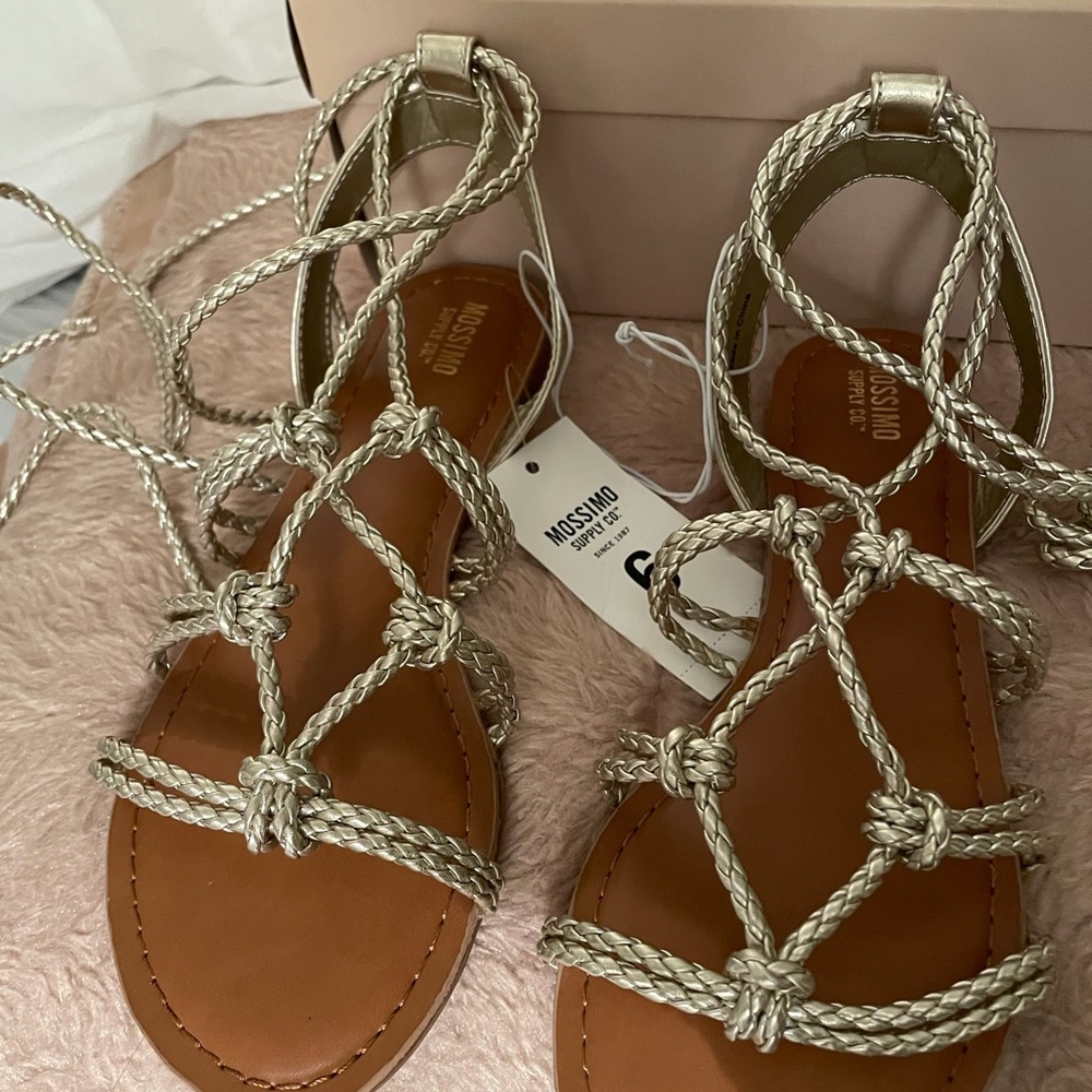 MOSSIMO Keenan gold strappy gladiator sandal